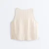 Top a scollo quadrato a righe in 100% lino Top a scollo quadrato a righe in 100% lino