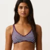 Top bikini a fascia con trama a righe Top bikini a fascia con trama a righe