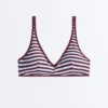 Top bikini a fascia con trama a righe Top bikini a fascia con trama a righe