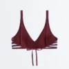 Top bikini a fascia con trama a righe Top bikini a fascia con trama a righe
