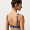 Top bikini a triangolo a quadretti
