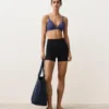 Top bikini a triangolo a quadretti