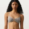 Top bikini a triangolo a righe