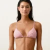 Top bikini a triangolo a righe