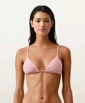 Top bikini a triangolo a righe