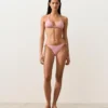 A righe Slip Bikini a copertura media con lacci