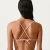 Top bikini a triangolo a righe