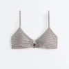Top bikini a triangolo a righe