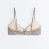 Top bikini a triangolo a righe