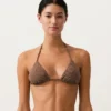 Top bikini a triangolo con mini pois