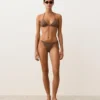 Top bikini a triangolo con mini pois