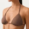 Top bikini a triangolo con mini pois