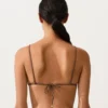 Top bikini a triangolo con mini pois