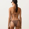 Top bikini a triangolo con mini pois