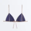 Top bikini a triangolo con mini stampa e fili metallici Top bikini a triangolo con mini stampa e fili metallici