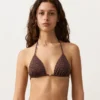 Top bikini a triangolo con stampa leopardata Top bikini a triangolo con stampa leopardata