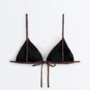 Top bikini a triangolo con stampa leopardata Top bikini a triangolo con stampa leopardata