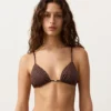 Top bikini a triangolo con stampa leopardata Top bikini a triangolo con stampa leopardata