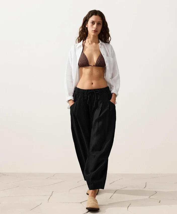 Top bikini a triangolo con stampa leopardata Top bikini a triangolo con stampa leopardata