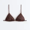 Top bikini a triangolo con stampa leopardata Top bikini a triangolo con stampa leopardata