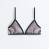 Top bikini a triangolo con strisce testurizzate