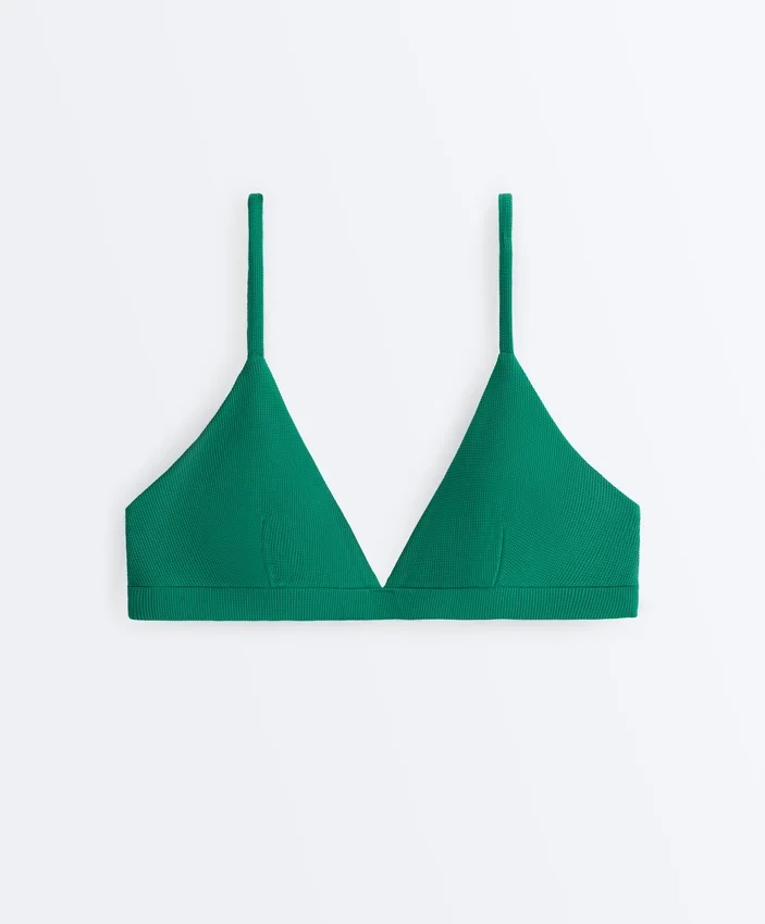 Top bikini a triangolo in piqué Top bikini a triangolo in piqué
