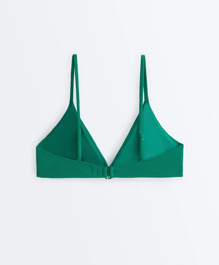 Top bikini a triangolo in piqué Top bikini a triangolo in piqué