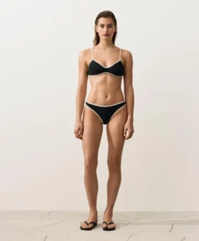 Slip bikini classico con bordi a contrasto