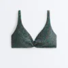 Top bikini con scollo all’americana a quadretti Top bikini con scollo all’americana a quadretti