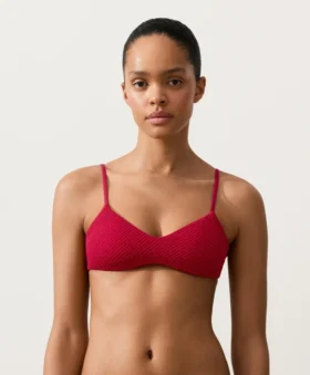 Top bikini con trama a nido d’ape