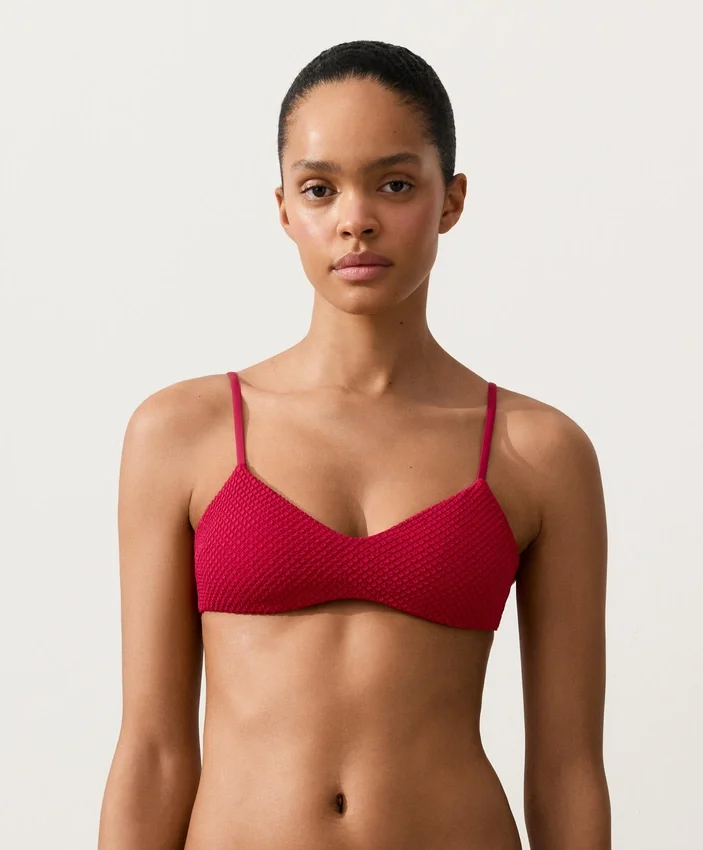 Top bikini con trama a nido d’ape Top bikini con trama a nido d’ape