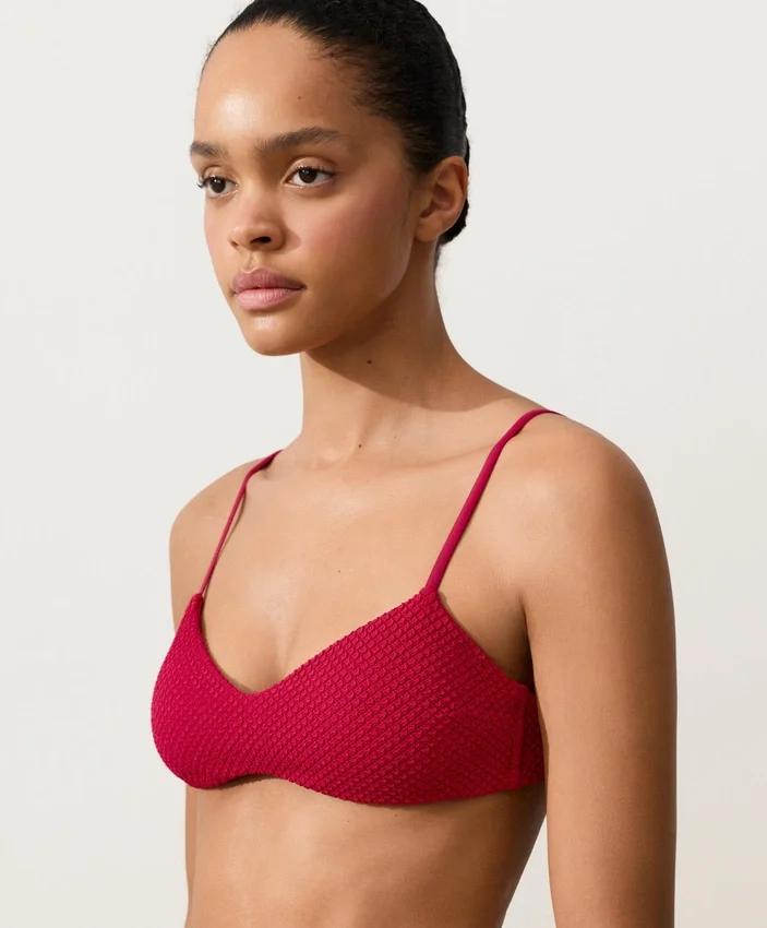 Top bikini con trama a nido d’ape Top bikini con trama a nido d’ape