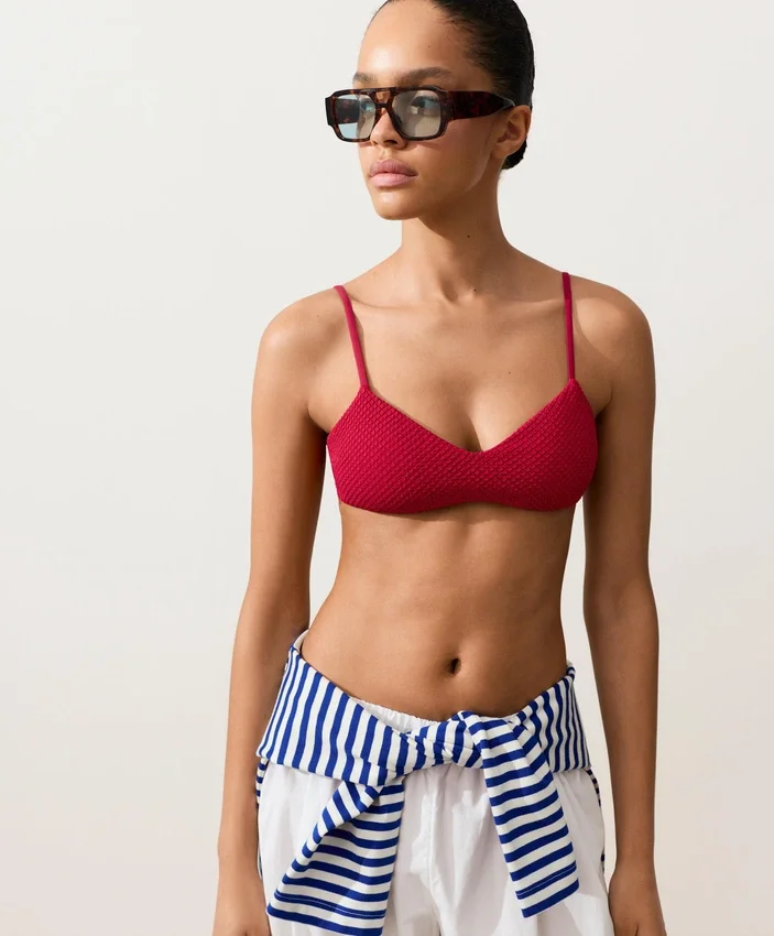 Top bikini con trama a nido d’ape Top bikini con trama a nido d’ape