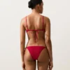 Slip bikini a copertura media con tessuto a nido d’ape e lacci Slip bikini a copertura media con tessuto a nido d’ape e lacci