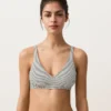 Top bikini halter a pois in jacquard Top bikini halter a pois in jacquard