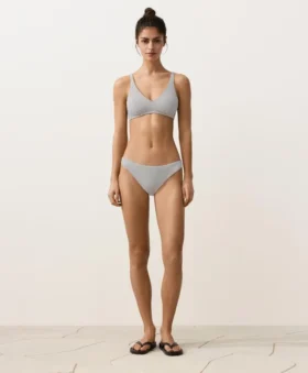 Slip bikini classico in jacquard a pois