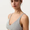 Top bikini halter a pois in jacquard Top bikini halter a pois in jacquard