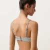 Top bikini halter a pois in jacquard Top bikini halter a pois in jacquard