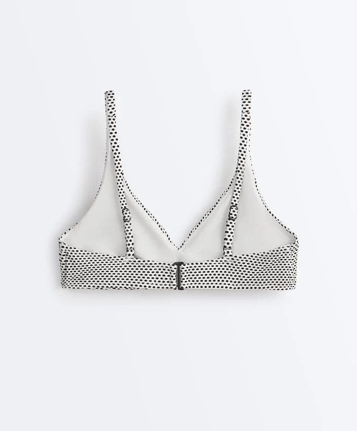 Top bikini halter a pois in jacquard Top bikini halter a pois in jacquard