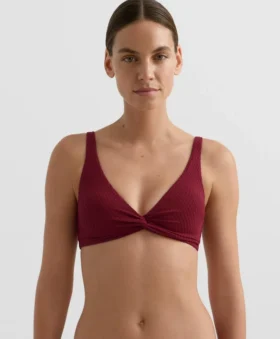 Top bikini halter in jacquard a mini quadri