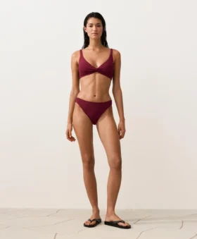 Top bikini halter in jacquard a mini quadri