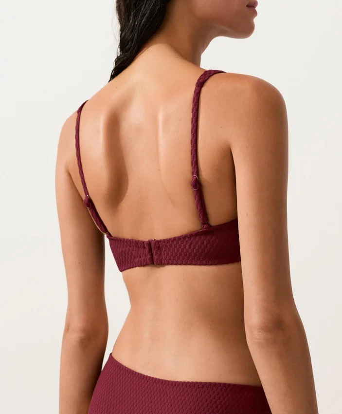 Top bikini halter in jacquard a mini quadri Top bikini halter in jacquard a mini quadri