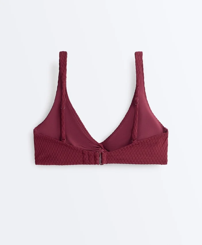 Top bikini halter in jacquard a mini quadri Top bikini halter in jacquard a mini quadri