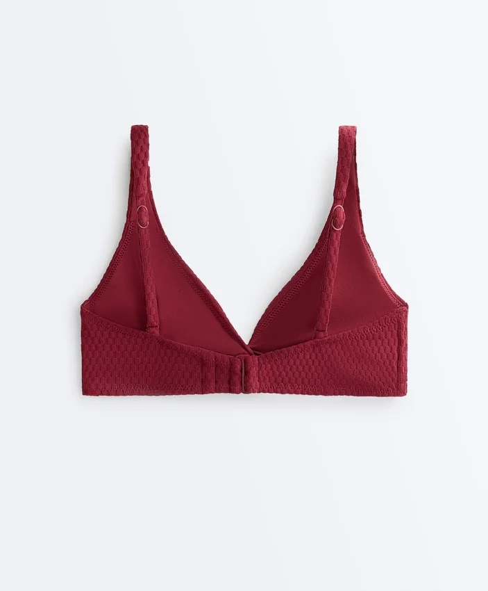Top bikini halter in jacquard a mini quadri Top bikini halter in jacquard a mini quadri