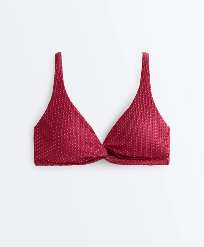 Top bikini halter in jacquard geometrico Top bikini halter in jacquard geometrico