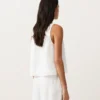 Top con spalline e scollo a V in 100% lino