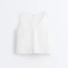 Top con spalline e scollo a V in 100% lino