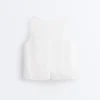 Top con spalline e scollo a V in 100% lino