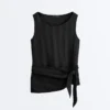 Top senza maniche 100% cupro con sciarpa