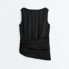 Top senza maniche 100% cupro con sciarpa